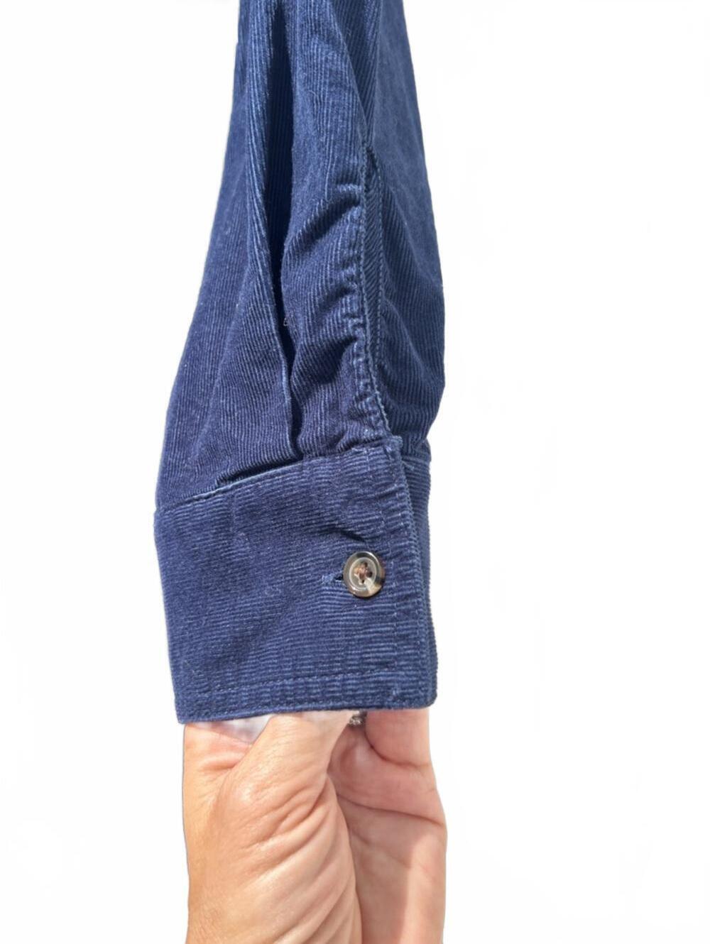 Lands’ End Corduroy Shirt Dress Classic Navy Button-Front with Pockets | Sz Med - Picture 6 of 8